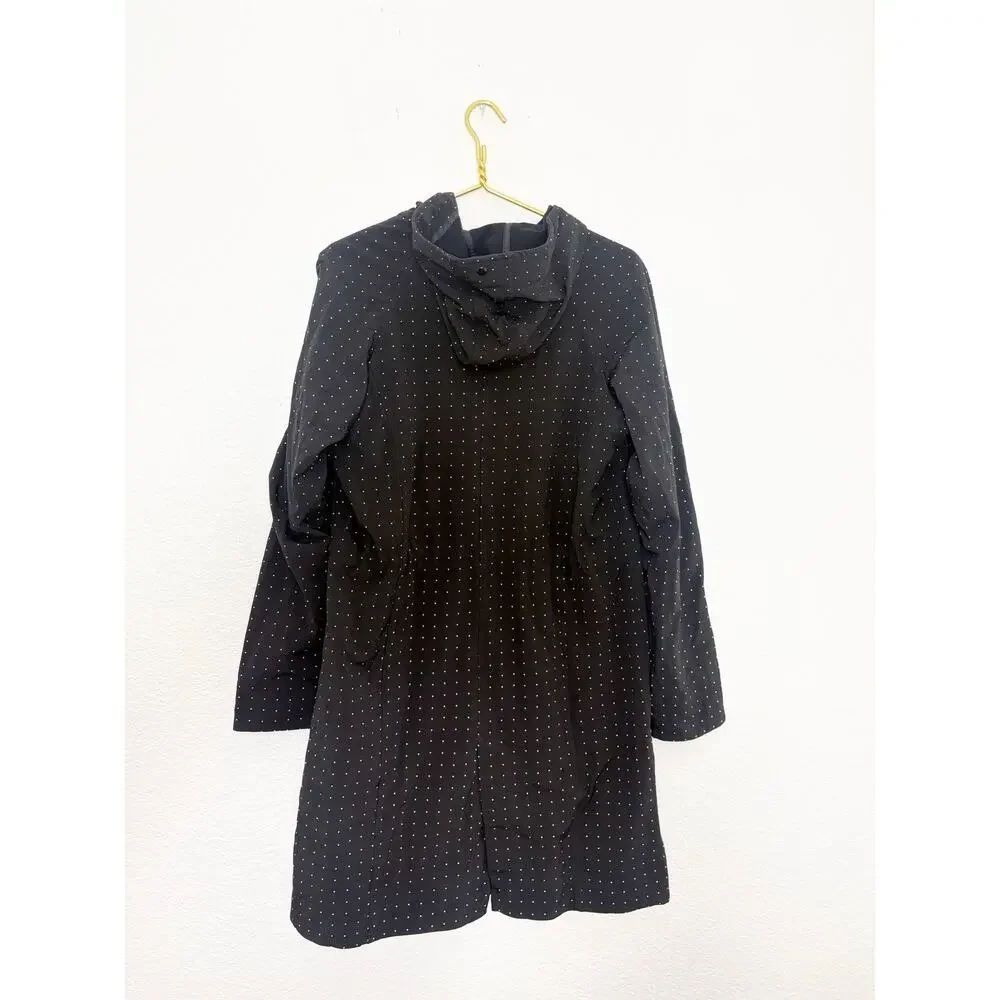 Lululemon Apres Yoga Jacket Black White Polka Dots Mid Length Hoodie